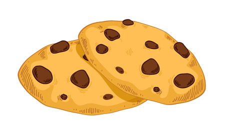 Sweet cookies in hand drawn style. Bakery sketch.のイラスト素材