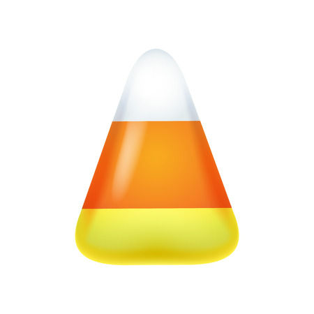 Realistic candy corn isolated on white background. Halloween symbol.のイラスト素材