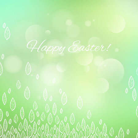 Light green fresh background with white leaves.のイラスト素材