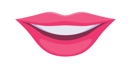 Pink ladys lips icon. Smile symbol. Make up cosmetics lipstick.のイラスト素材
