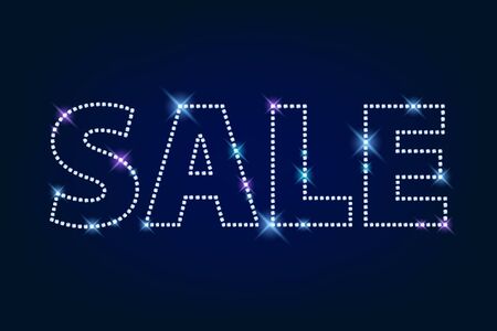 Sale word - diamonds jewelry on dark back. Precious gemstones. Advertising poster.のイラスト素材