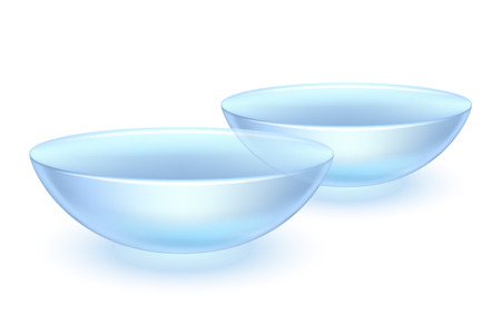 Two contact lenses optic eye care accessory vector illustration.のイラスト素材