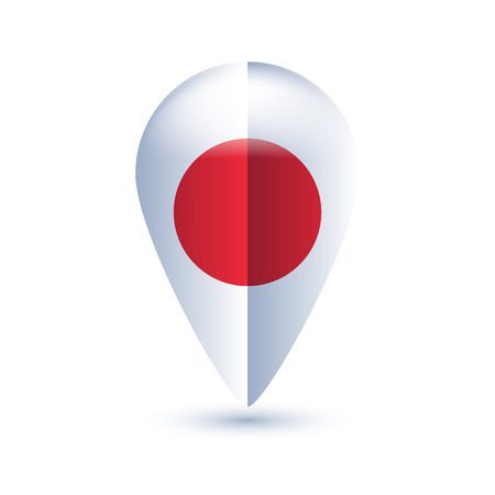 Map location pin with national country flag - Japan.のイラスト素材