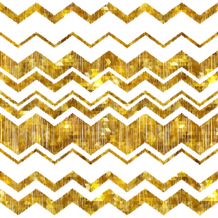 Golden mosaic zig zag abstract background. のイラスト素材