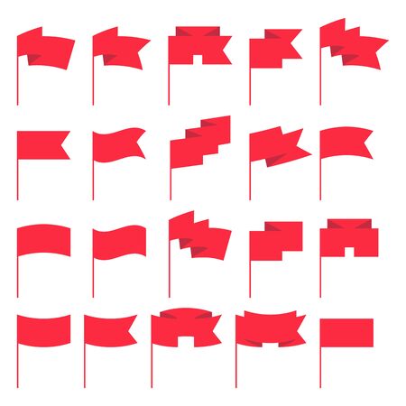 Small waving flags templates set vector illustration.のイラスト素材