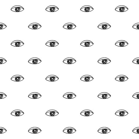 Eyes scribble sketch seamless pattern background. Hand drawn vector illustration.のイラスト素材