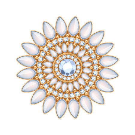 Elegant gemstones vector jewelry decoration. Ethnic floral vignette. Good for fashion jewelry store design logo.のイラスト素材