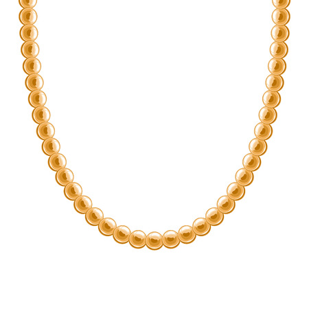 Chunky chain golden metallic necklace or bracelet. Personal fashion accessory design. Vector brush included.のイラスト素材
