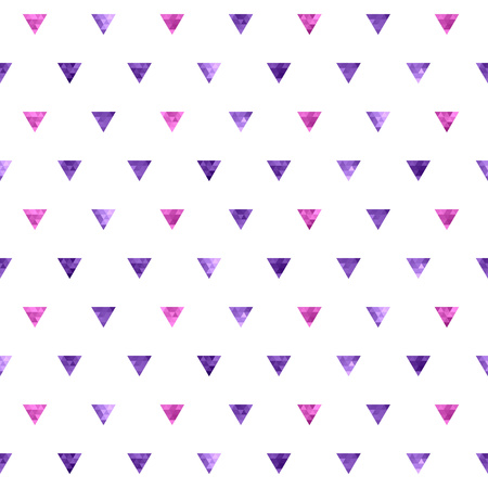 Seamless polka dot purple and pink triangles pattern. Mosaic faceted texture background.のイラスト素材