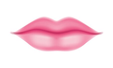 Beautiful girl's lips realistic style vector illustration. Woman face part icon.のイラスト素材