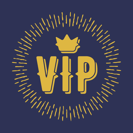 VIP premium letters with royal crown and shine vector illustration. Good for party invitation poster card flyer design.のイラスト素材