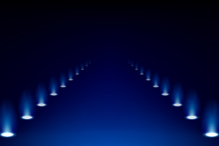 Colorful abstract spotlights gallery background vector illustration.のイラスト素材