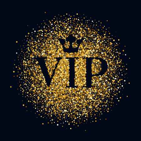 VIP abstract golden glow glitter background with crown. Good for invitation greeting card, luxury vip advertising banner poster flyer cover design.のイラスト素材