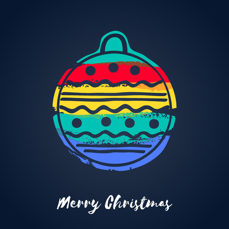 Colorful christmas tree ball decoration icon.illustration. Good for christmas new year designのイラスト素材