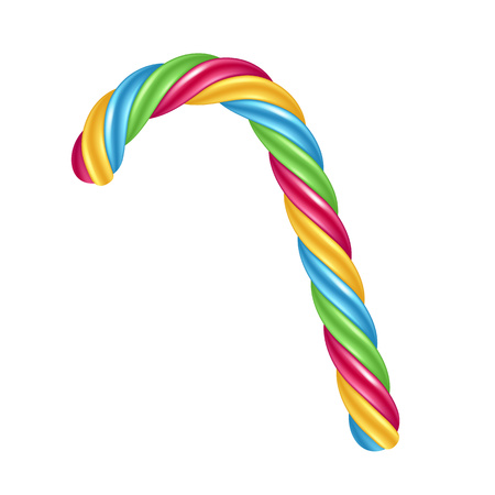 Candy cane with colorful stripes.のイラスト素材