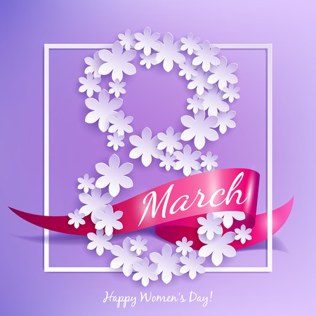 8 march womens day greeting cardのイラスト素材