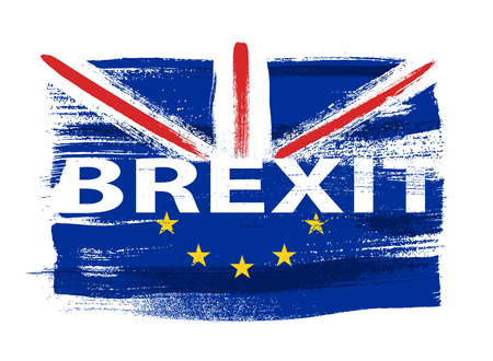 Brexit illustration - painted brush stroke background.のイラスト素材