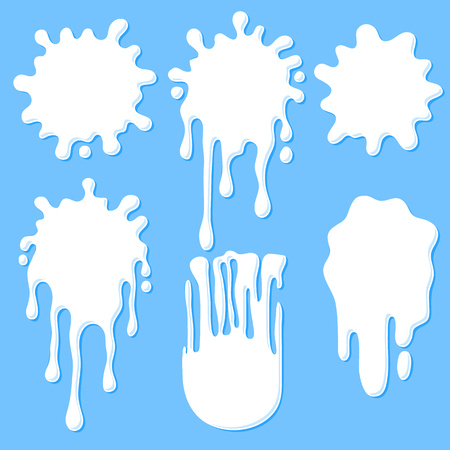 Milk splashes set.のイラスト素材