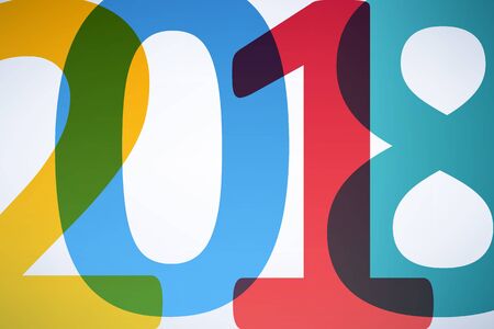 Happy New Year 2018 colorful background.のイラスト素材