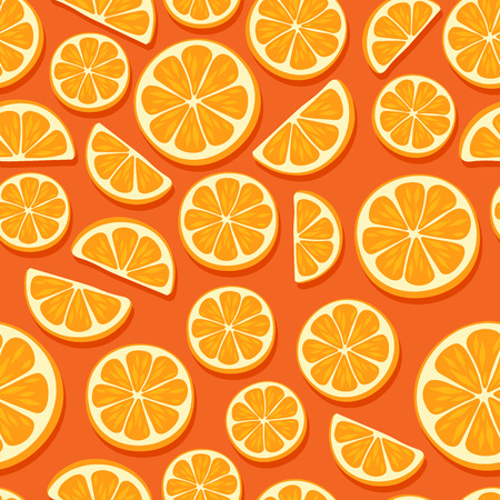 Orange slices seamless pattern. Citrus fruit background.のイラスト素材