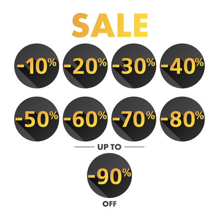 Round sale discount labels set.のイラスト素材