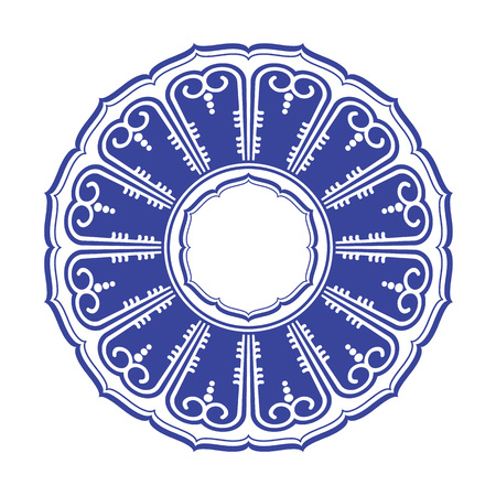Chinese porcelane round frame.のイラスト素材