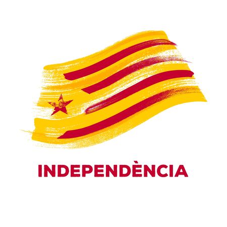 Catalonia colorful brush strokes painted flag.のイラスト素材