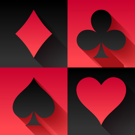 Playing cards suits set vector illustrationのイラスト素材