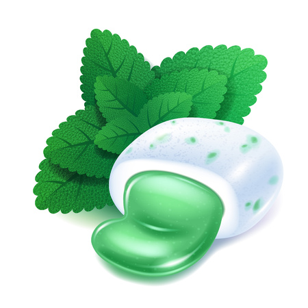 Realistic chewing gum pellet with filling vector illustration