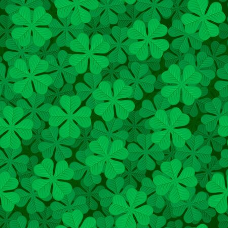 St. Patricks day. Green clover shamrock pattern.のイラスト素材