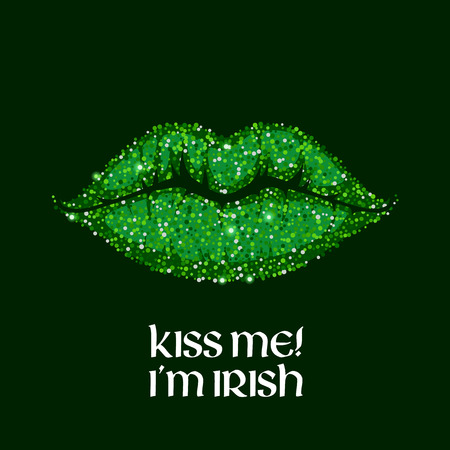 Kiss me Im Irish message illustration.のイラスト素材