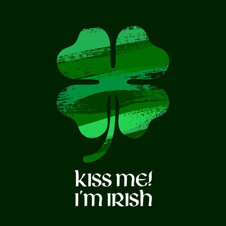 Kiss me Im Irish message illustration.のイラスト素材