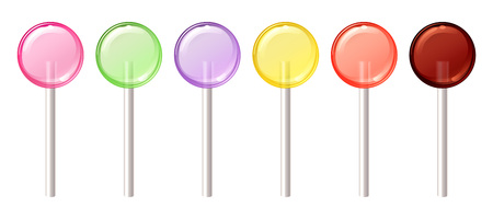 Set of glossy round colorful lollipops.のイラスト素材