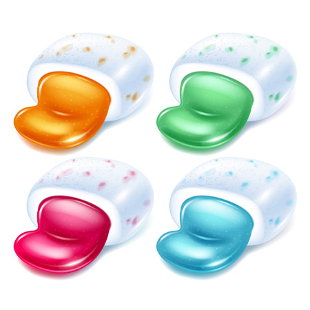 Realistick chewing gum pellets set.のイラスト素材