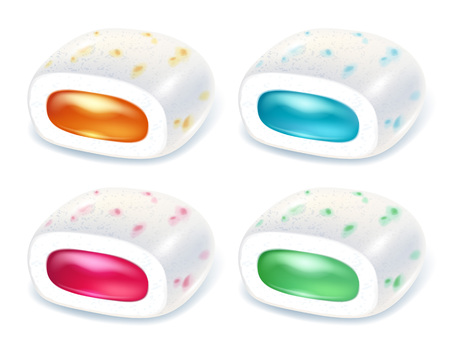Realistick chewing gum pellets set.のイラスト素材