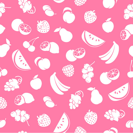 Assorted fruits seamless pattern.のイラスト素材