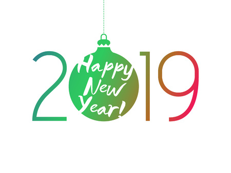 2019 Happy New Year background. Seasonal greeting card template.
