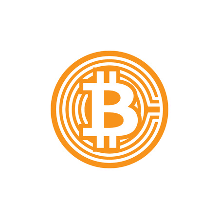 Bitcoin icon. Criptocurrency symbol. Blockchain technology vector illustrationのイラスト素材