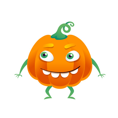 Funny Halloween pumpkin vector illustration. Good for holiday design.のイラスト素材