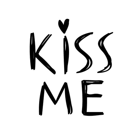 Love and kisses message for valentine's day designs - t-shirt, greeting card, invitation. Sketch style.のイラスト素材