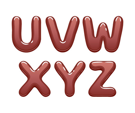 Chocolate abc letters set - sweet alphabet design.のイラスト素材
