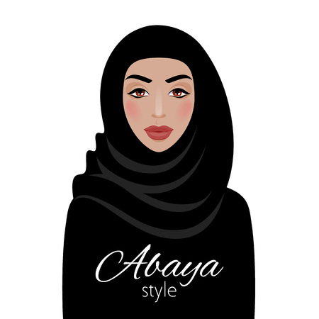 Muslim woman in hijab. Beautiful arabian lady.のイラスト素材