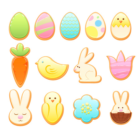 Easter cookies vector set.のイラスト素材