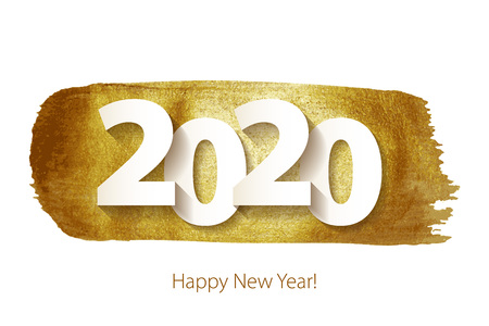 2020 Happy New Year background. Christmas winter holidays design. Seasonal greeting card, calendar, invitation, brochure template.のイラスト素材