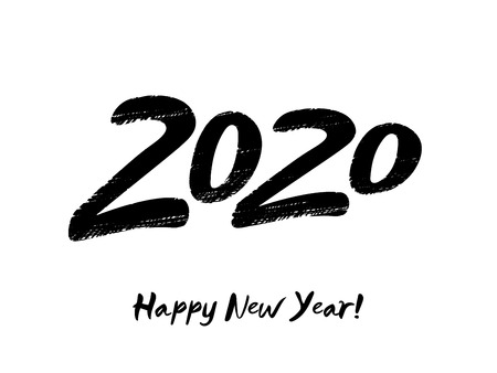 2020 Happy New Year numbers. Good for calendar cover, brochure template, greeting card, banner design. Vector illustration.のイラスト素材