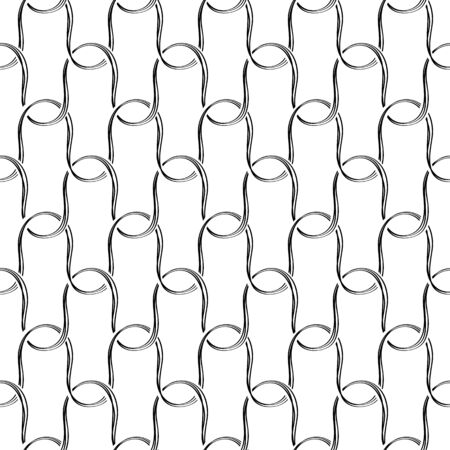 Seamless wavy doodle pattern. Sketch texture background.のイラスト素材