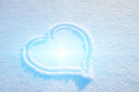 Heart on snow