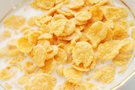 Breakfast cereal with milkの写真素材