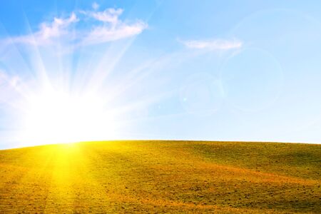 Field and skyの写真素材