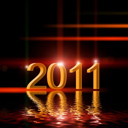 2011 text on a black backgroundの写真素材